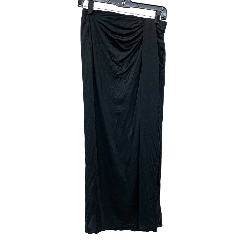 A New Day Women's Black Draped Front A Line Maxi Skirt Size Small